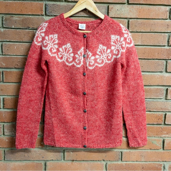 Dale of Norway Sweaters - The Nordic Store Iceland Icelandic Fair Isle Wool Knit Button Up Sweater Small